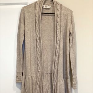 Zara - Beige long knit cardigan